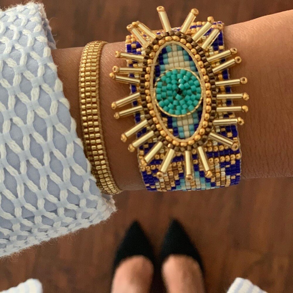 SHINUS BOHO2020 Donna la moda Monili dell'occhio diabolico Del Braccialetto MIYUKI di LUSSO Pulseeras Mujer Moda Unico Dei Monili Del Braccialetto Tessuti A Mano