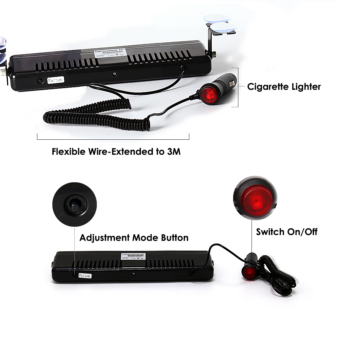 S1 9 luces LED de advertencia para coche, linternas estroboscópicas, indicador de salpicadero de emergencia, 12V, Ultra brillante, rojo, azul, amarillo y blanco