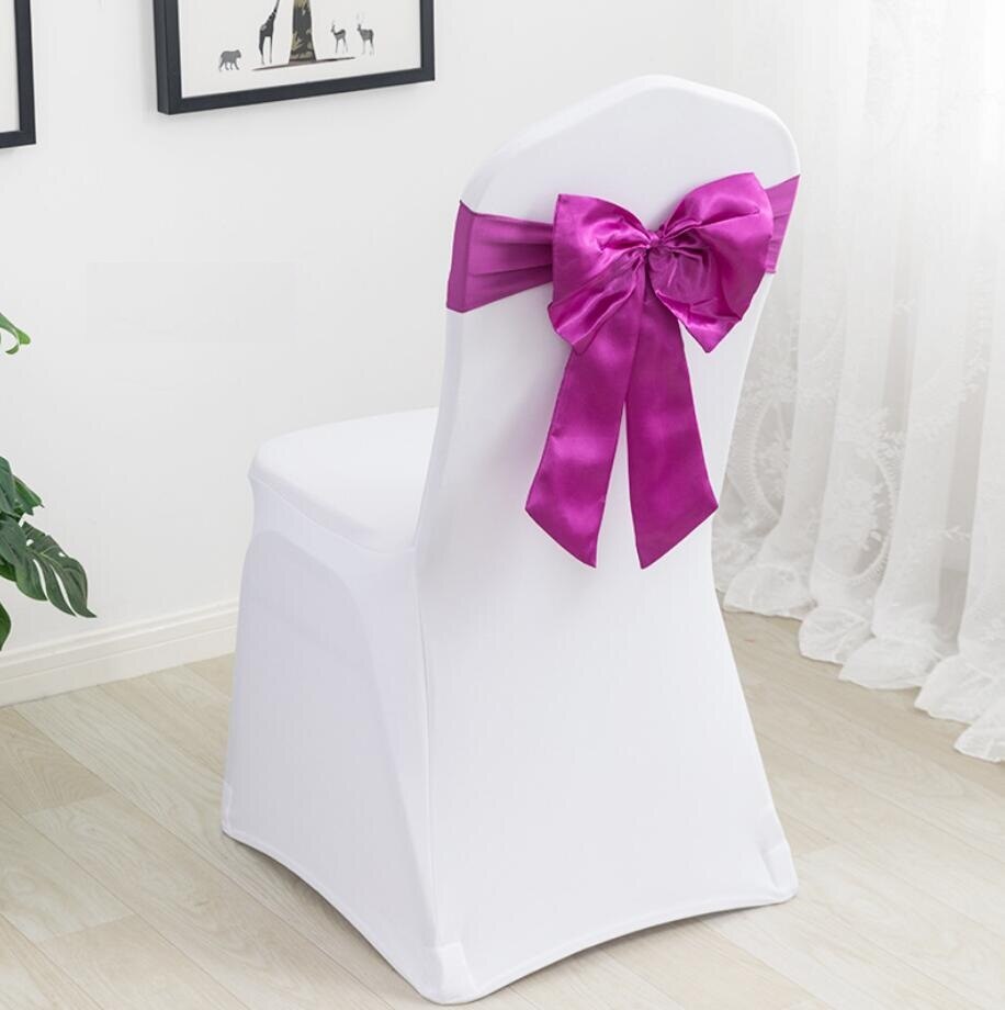 20 Colours Spandex Chair Sashes Wedding Chair Sashes Lycra Stretch Band Bow Tie Hotel Party Show Decoration On Universal: PLUM