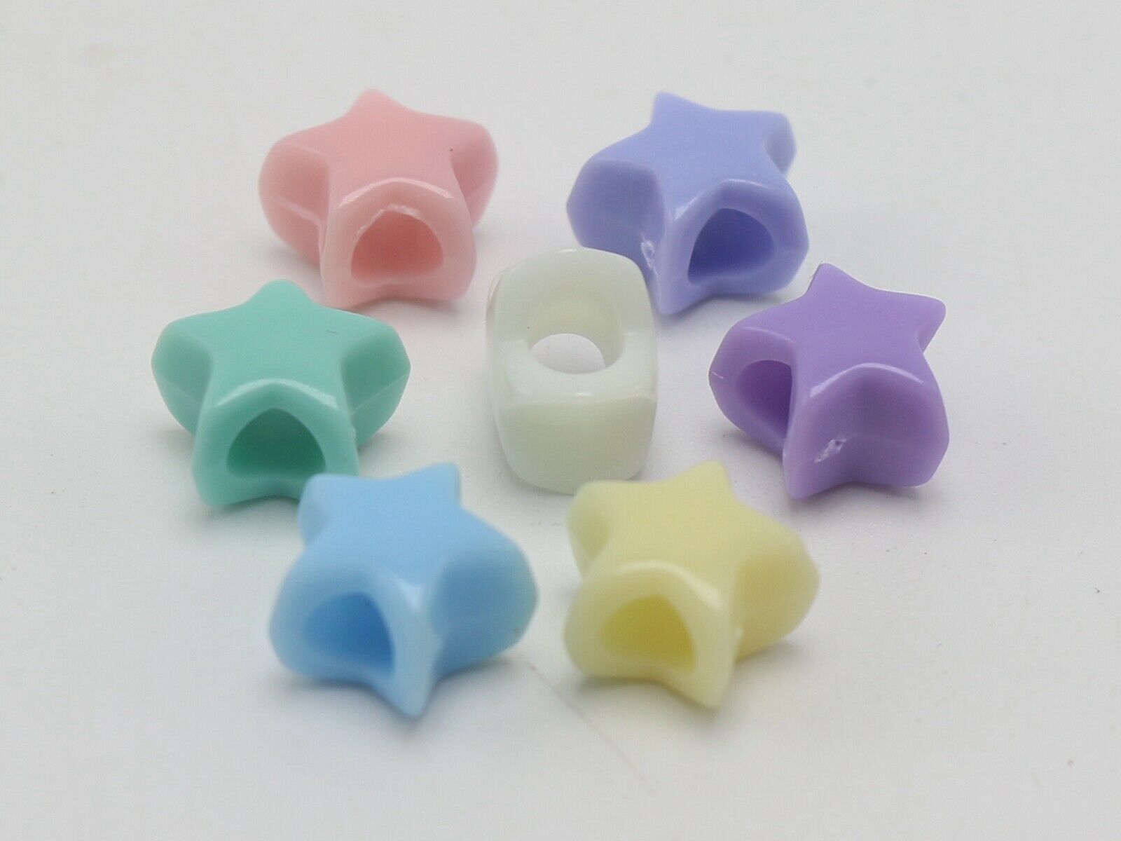 200 Mixed Pastel Color Acrylic Various Shape Pony Beads for Kids Kandi Craft