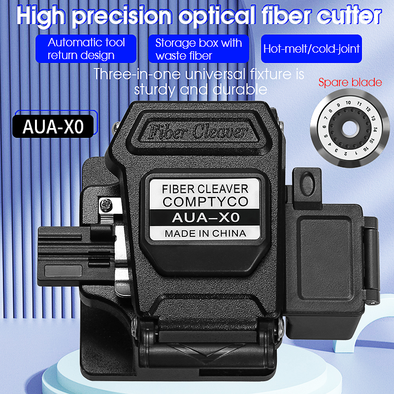 AUA-X0 High-precision fiber cleaver with waste fiber box, fiber optic cable cutter, fiber fusion splicer cutter
