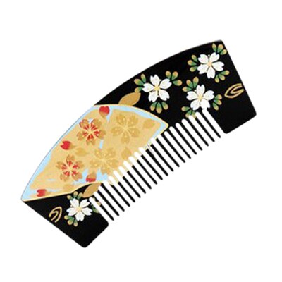 Kimono Cosplay rétro antiquité japonais Geisha cheveux bâton Yukata traditionnel Sakura motif épingle à cheveux Kanzashi cheveux peigne coiffure: Black