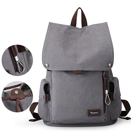 Muzee lona masculina mochila de alta capacidade bolsa viagem 15.6 polegada portátil mochila saco escolar dos homens transporte da gota 1033: New Gray