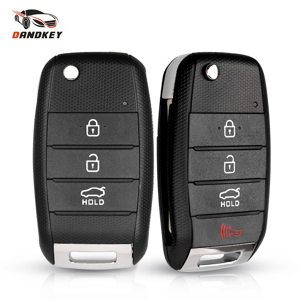 Dandkey-carcasa de repuesto para llave de coche, funda de entrada remota, Fob, 3/4 botones, para KIA K2 K5 Sorento Soul Carens Sportage