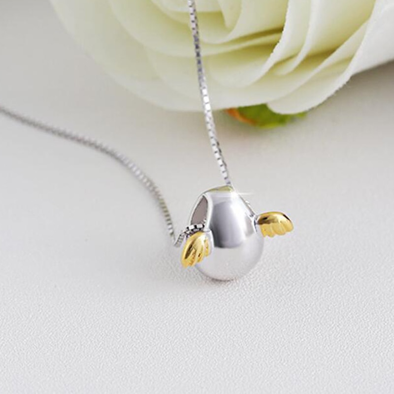 Carino Angelo Uovo Pendente Della Collana Monili di Cerimonia Nuziale delle Donne Eleganti Regali Creativi Regali Del Partito di Modo Catena Della Clavicola