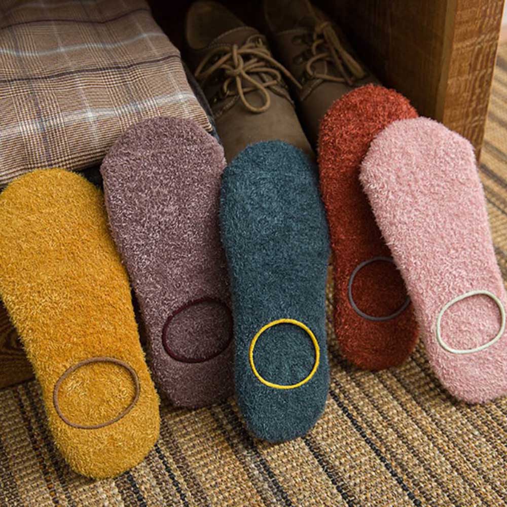 1 para kobiety jesień zima domu ciepłe włochate miękkie podłogi aksamitne skarpetki krótkie zagęścić owłosione miękkie niewidoczne skarpetki zimowe kobiety