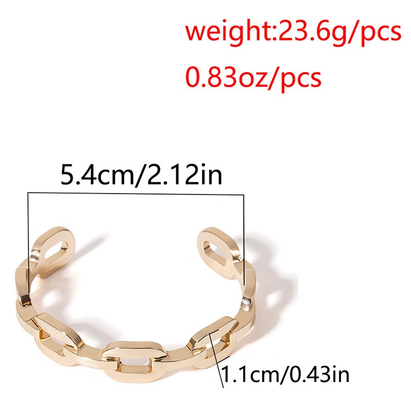 Youvanic Geometrische Dikke Chain Bangle Vrouwen Verstelbare Punk Rock Gold Armbanden Bangles Charm Manchet Armband Sieraden Op Hand 0410