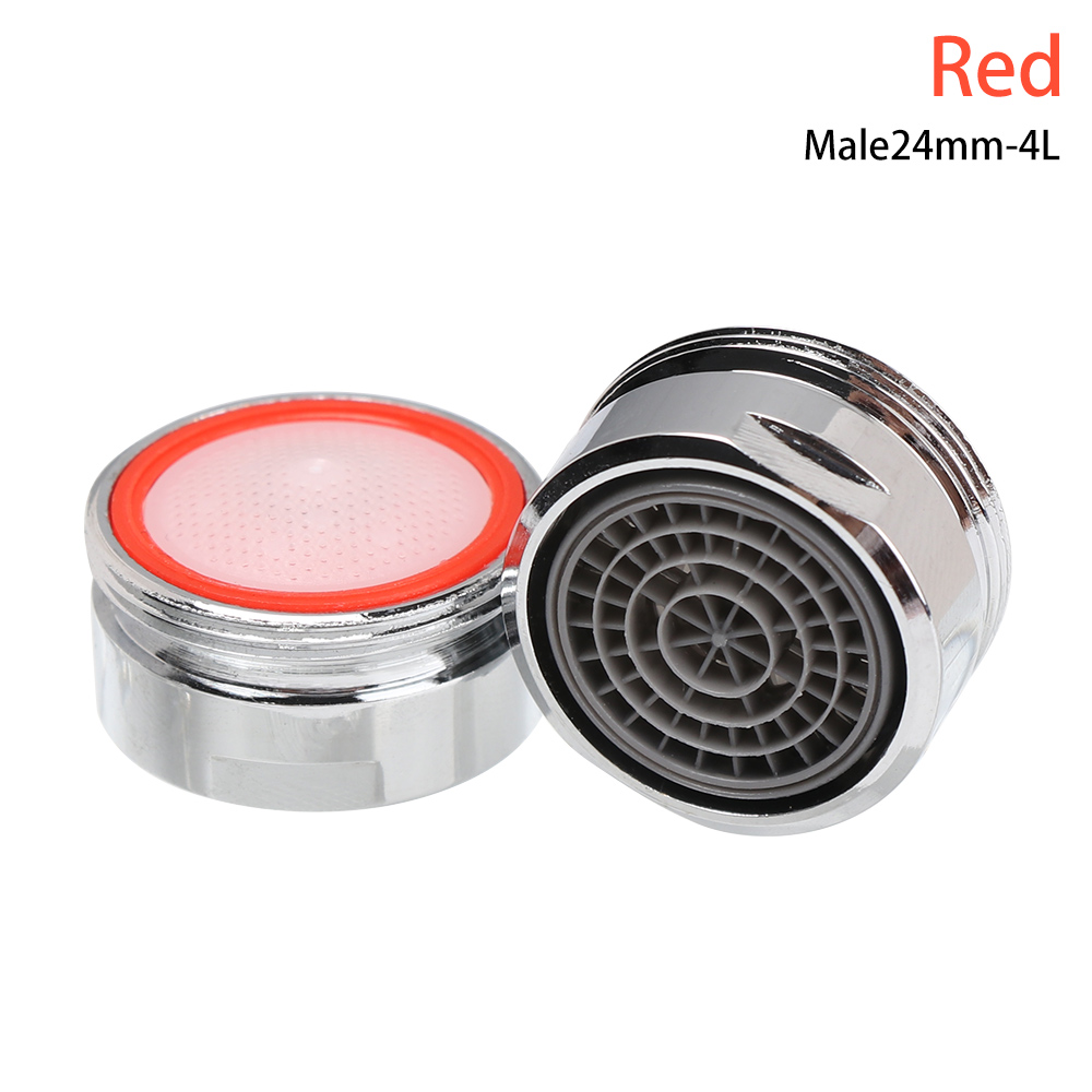 Badkamer Water Saving Tap Waterzuiveraar Filter Nozzle Water Filter Adapter Beluchter Diffuser Kraan Filter Nozzle Met Wasmachine: Male24mm-4L	red