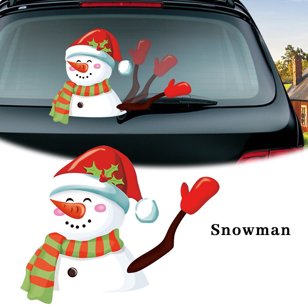 Car Stickers And Decals Rear Window Wiper Stickers Christmas Rear Windshield Stickers For Cars Waterproof Decals Santa Claus ELk: Snowman
