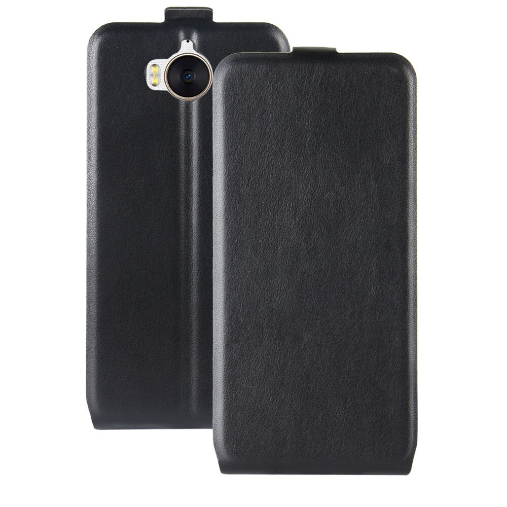 Case voor Huawei Y5 leather case Magnetische adsorptie flip case Beschermhoes Clamshell Holster: Black