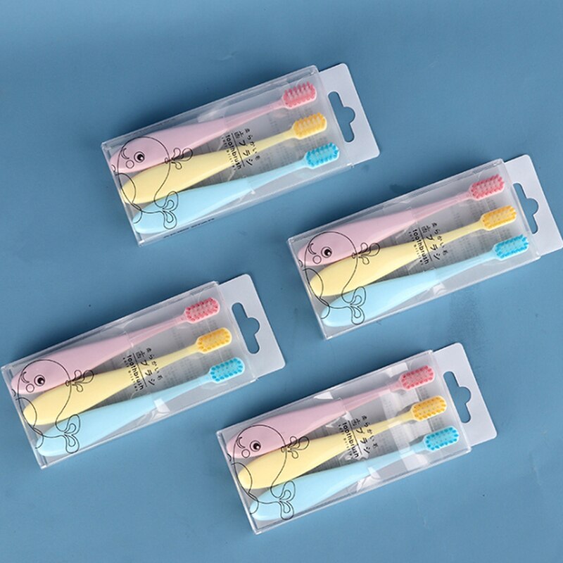 Cepillo de dientes de silicona de cerdas suaves para bebés, bonito cepillo de dientes de entrenamiento para niños, cepillo de dientes para cuidado Dental para bebés