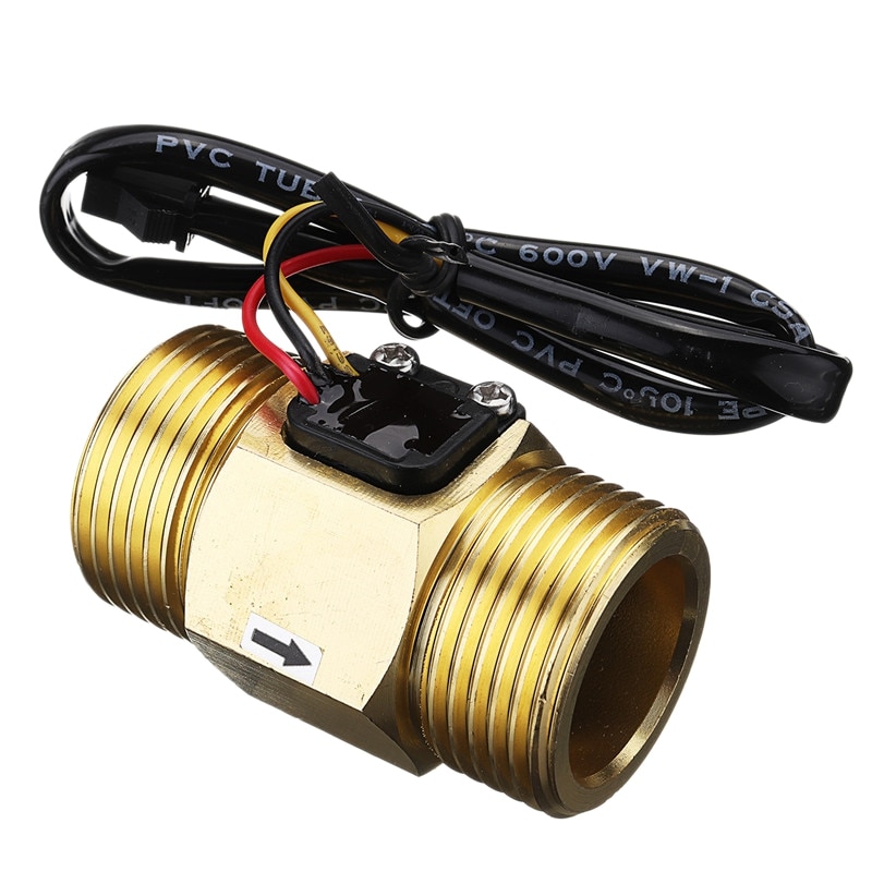 Dc5V G1 Dn25 Copper Water Flow Sensor Hall Effect Pulse Output 4-45L/Min Liquid Switch Flowmeter: Default Title