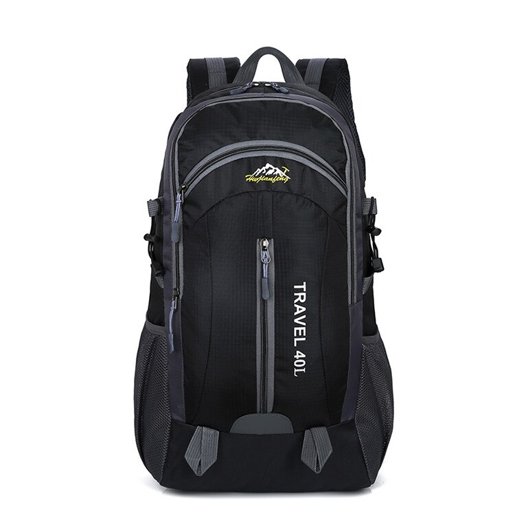 Men Backpack USB Charging 40L Large Capacity Out Door For Male Bag Waterproof Casual Backpacks Unisex Black Travel Backpacks: Black