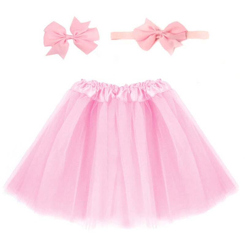 Jupe Tutu en Tulle 6 couleurs 3 pièces/ensemble | Ensemble jupe d'été Tutu avec bandeau, jupe d'été pour filles, accessoires de photographie pour -né, d'anniversaire pour bébé