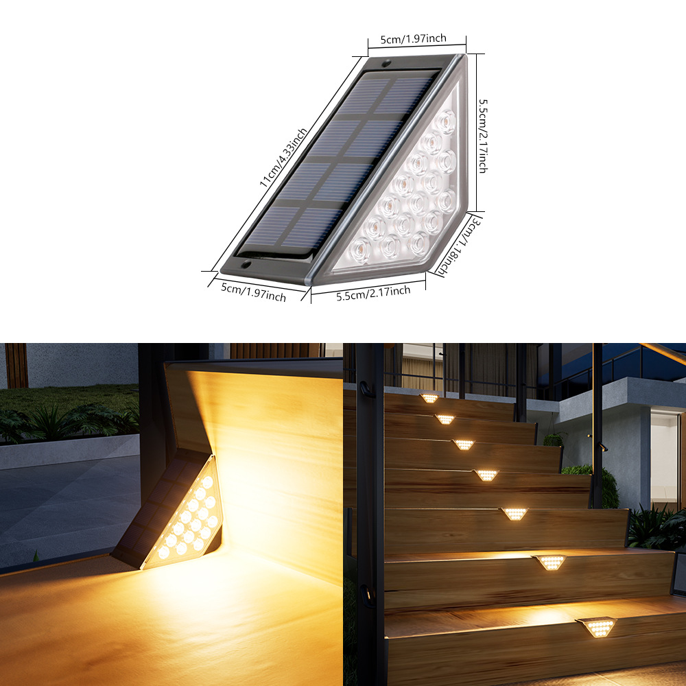 Solar Lights for Outdoors Stair Lamps Warm White LED Step Light, IP65 Waterproof Steps, Garden, Walkway, Stairs Path: ROSE / 0-5W