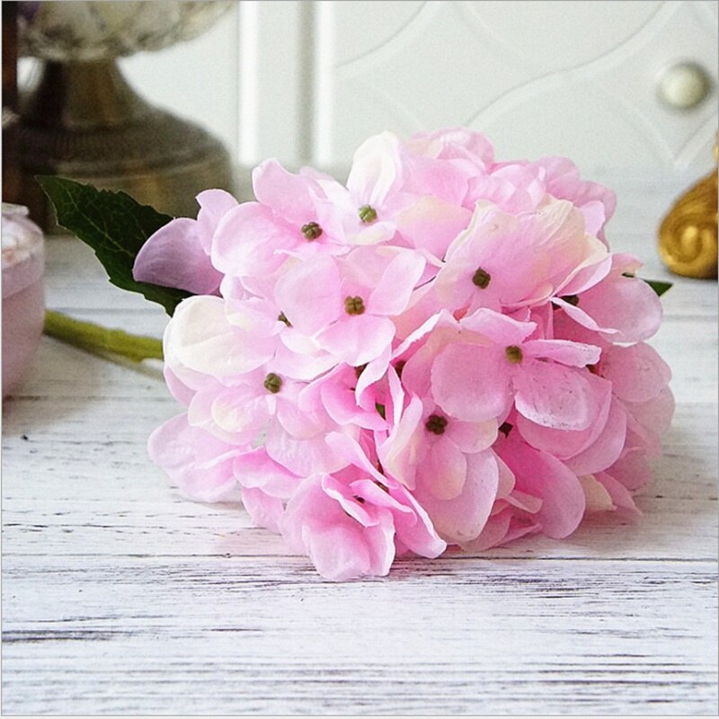 1 bundle Silk Hydrangea bridal bouquet artificial plants vases for home decor scrapbooking wedding needlework Year