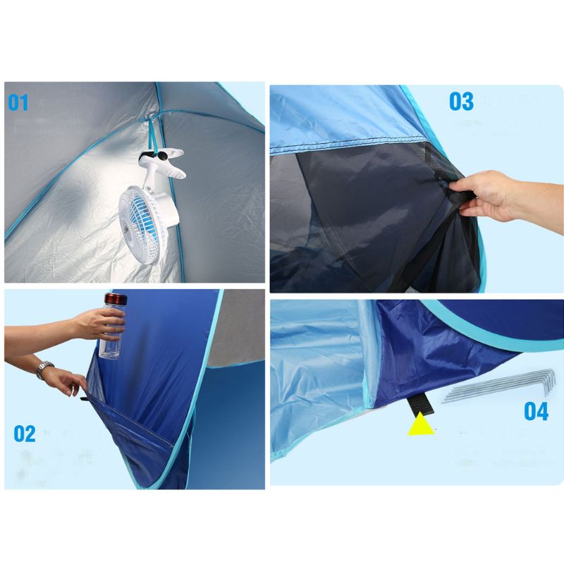 Upgrade Strand Tent Uv Zon Onderdak Waterdichte Lichtgewicht Strand Zonnescherm Luifel Cabana Strand Tenten Fit 2-3 persoon