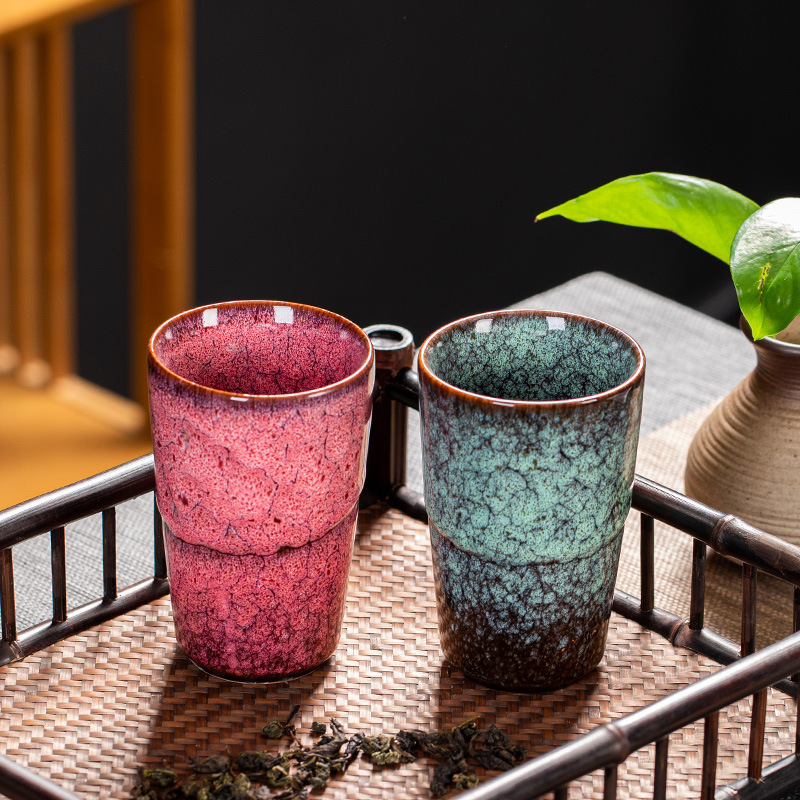 Oven Change Zand Goud Geglazuurde Keramische Proeverij Cup Kung Fu Single Cup Theekopjes Kleine Thee Cup Eigenaar Kopje Thee Kom thuis