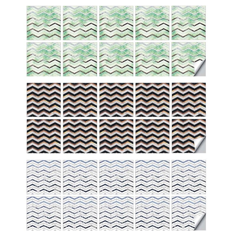 10pcs Self Adhesive Tile Stickers DIY Backsplash Floor Wall Sticker Home Decor