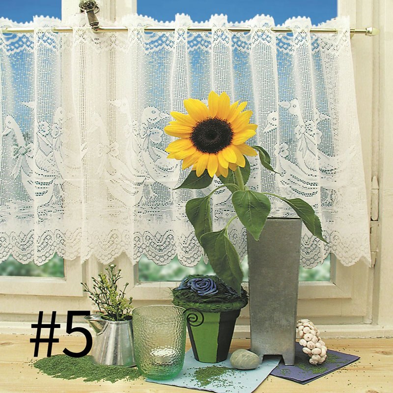 Volant Tule Halve Gordijn Kant Panel Drape Voor Thuis Decoratieve Kant Venster Sheer Deur Korte Gordijnen Ademend Volant: 5 / L