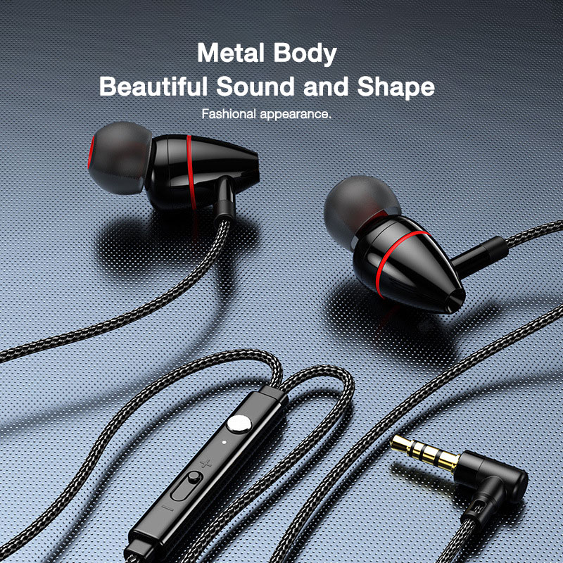 Auricolari cablati eardeco, auricolari in-ear 3.5mm, spina a gomito da 90 gradi, cuffie cablate per giocatori sportivi, per telefono con microfono.