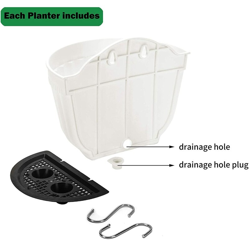 6 pak 8.2 tommer væghængende plantekrukker lodret havevindue hænge kasse beholder til planter blomster urter med krog