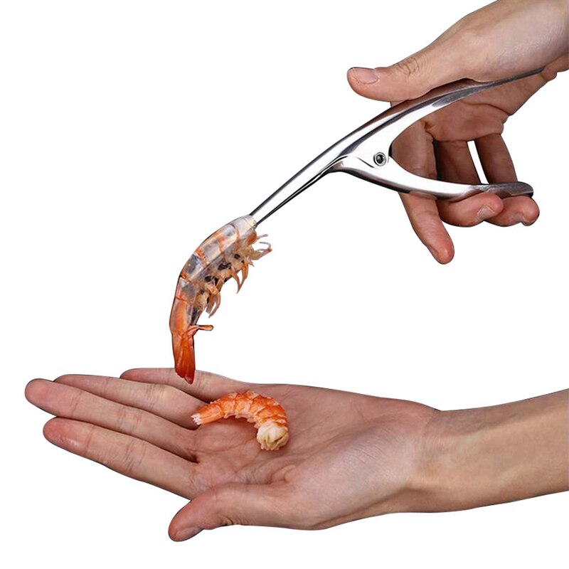 Outil de Deveiner de crevettes outil Portable en acier inoxydable crevettes pince à éplucher cuisine fruits de mer Gadgets outil 20.5 cm x 6cm