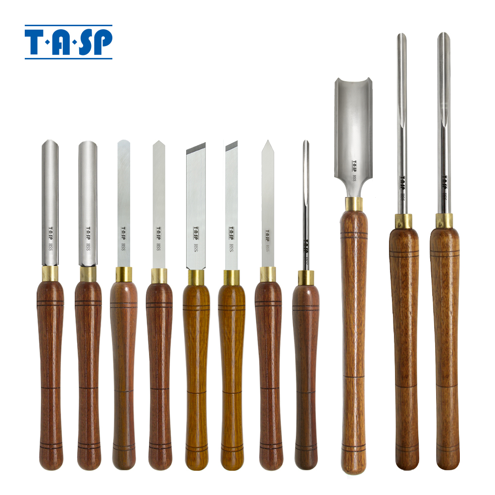 TASP HSS gubia de torneado de madera herramientas de torneado de torno de madera cuenco de husillo cincel de carpintería con mango de nogal para carpintería