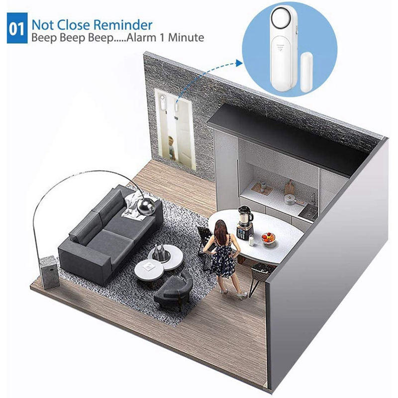 JABS Home Security Door Alarm, Window Sensor Easy Installation Child Safety Alarm, Secure Home Garage Apartment Office