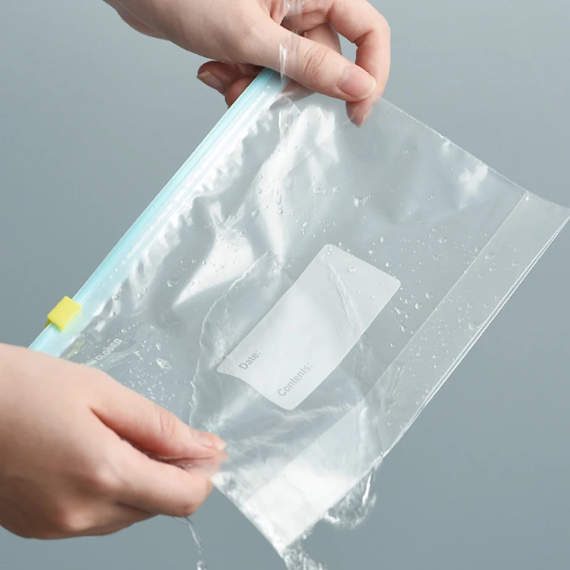 Genanvendelige opbevaringsposer til opbevaring af fødevarer, forseglet pose til køkkenkøleskab, poser med lynlås, gennemsigtige opbevaringsposer