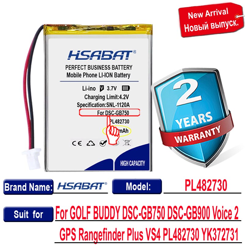 Top 100% 1080Mah Batterij Voor Golf Buddy DSC-GB750 DSC-GB900 Voice 2 Gps Afstandsmeter Plus VS4 PL482730 YK372731