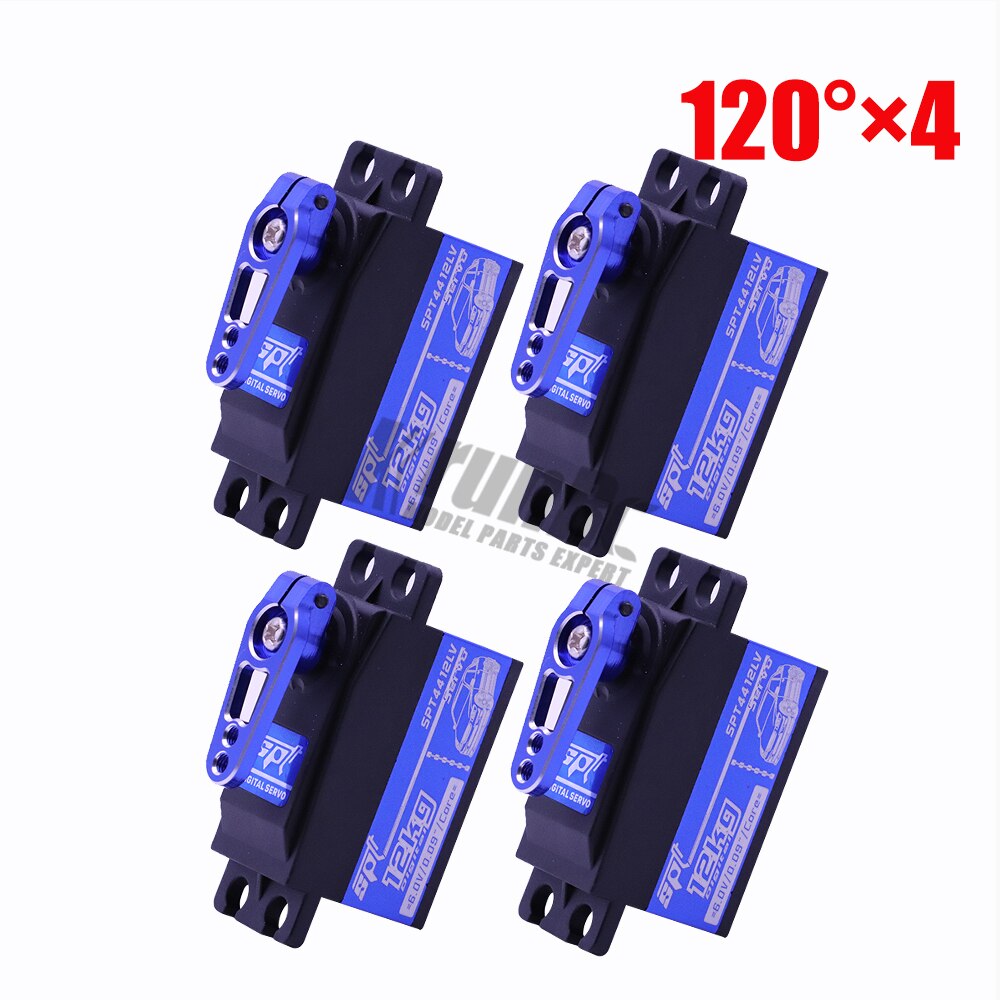 SPT4412LV 12kg Large Torque Metal Gear Standard Digital Low Profile Servo 1/10 RC Car 3racing SAKURA D4 CS Airplane Roboit Arm: 4 pcs 120 with arm