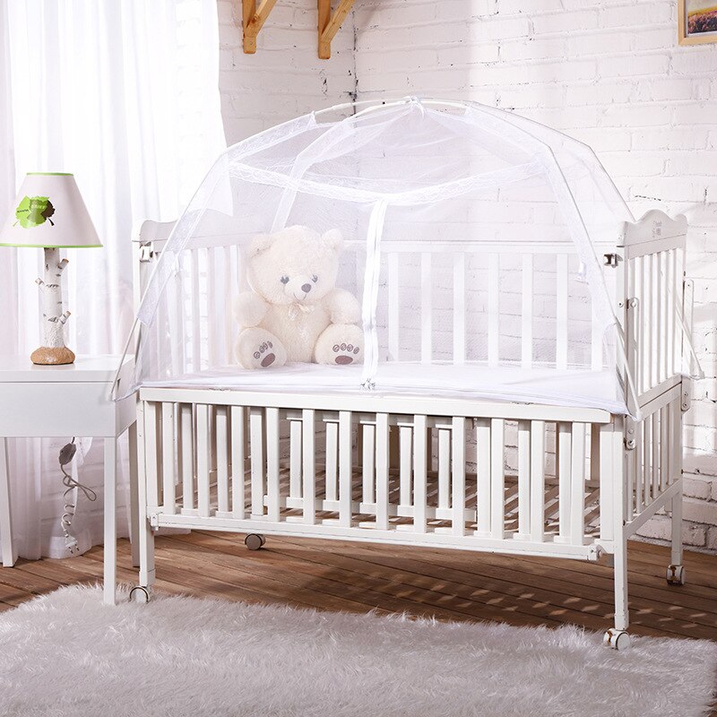 Moskitonetz Für Baby Krippen Babybett Faltbare Schlaf Baby Bettwäsche Mädchen freundlicher Zimmer Zubehör Dekoration Vorhang Art Bett Zelt Junge: Weiß