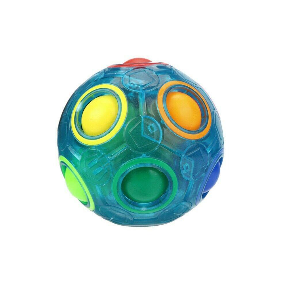 1Pcs Lichtgevende Bal Stress Reliever Regenboog Bal Puzzel Bal Fun Onderwijs Reliever Cube Rainbow Toy Stress G0E0: Blauw