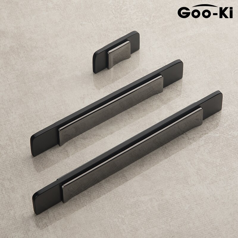 European Affordable Luxury Cabinet Handles Black Gray Splicing Kitchen Cupboard Pulls Drawer Knobs Furniture Handle Hardware