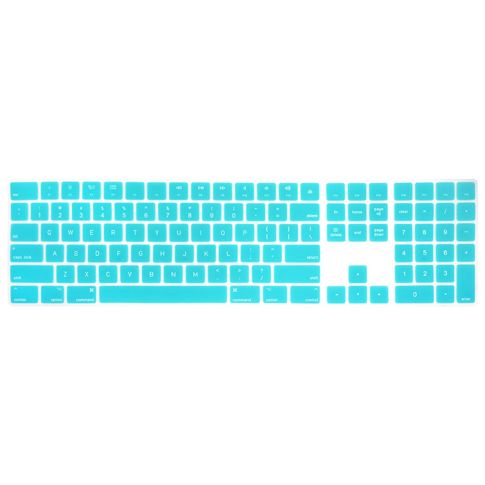 Magic Keyboard met Numeriek toetsen Siliconen Toetsenbord Cover Skin Voor Apple Magic Toetsenbord met Nummer Zone A1843: whiteblue