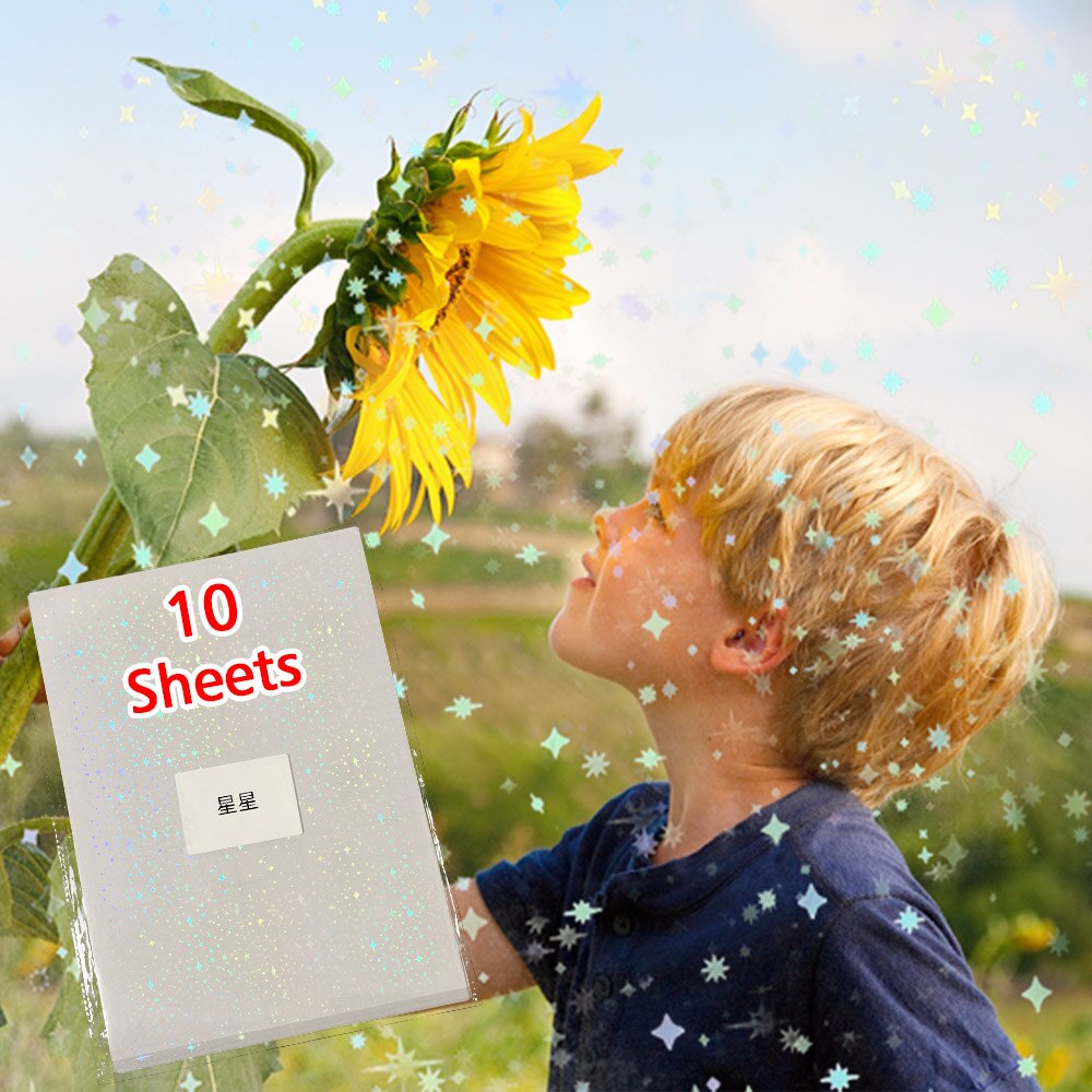 40 arkuszy holograficzna folia piaskowa czarny w gwiazdy zimna folia laminacyjna powrót wytłaczanie na gorąco na papierze na zdjęciu folia do laminowania to karta DIY