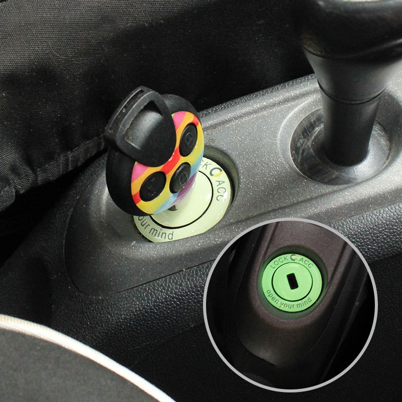 Guantera decorativa para llave de coche, pegatina de pegamento 3D para Smart Fortwo 451, accesorios de coche, modificación de estilo Interior