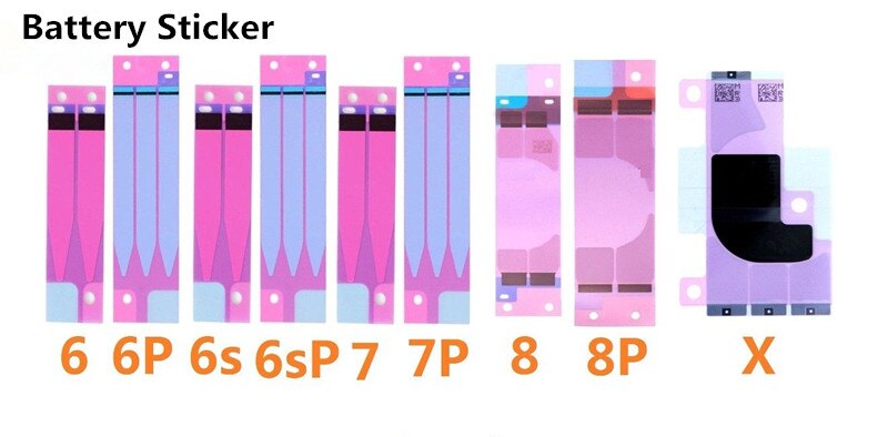 5PCS Battery Sticker For iPhone X XS Max XR 8 8 Plus Adhesive Pull Strip Tab Glue 7 Plus 6 6S Plus 5 5C SE 5S 4 4S to DIY