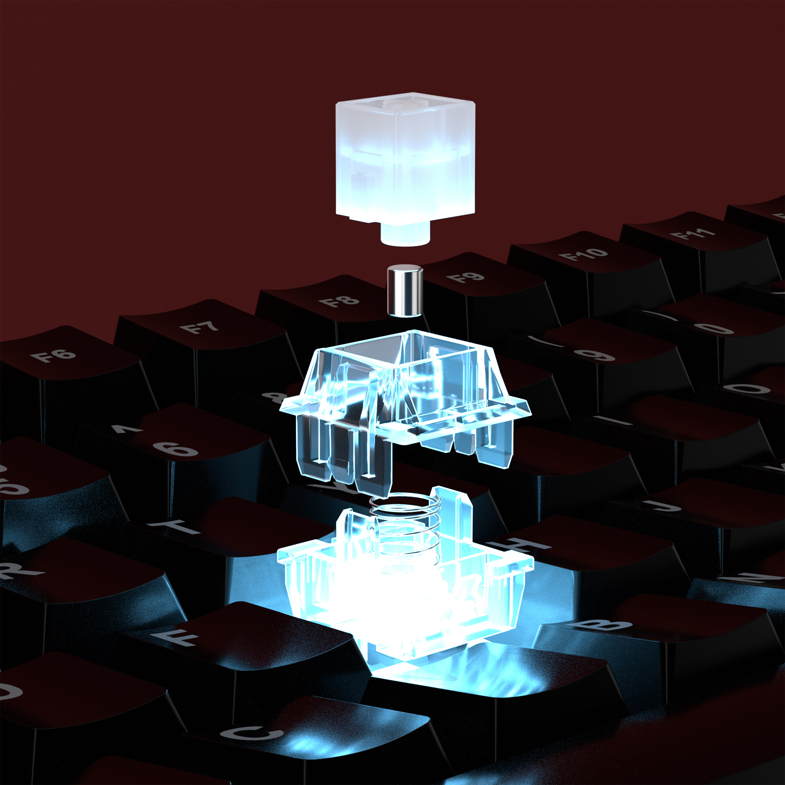 DUROCK ROCK HE Magnetic Switches Ultra High Precision 0.005mm RT Stability 48g RGB Hall Effect Switches for HE Magnetic Keyboard