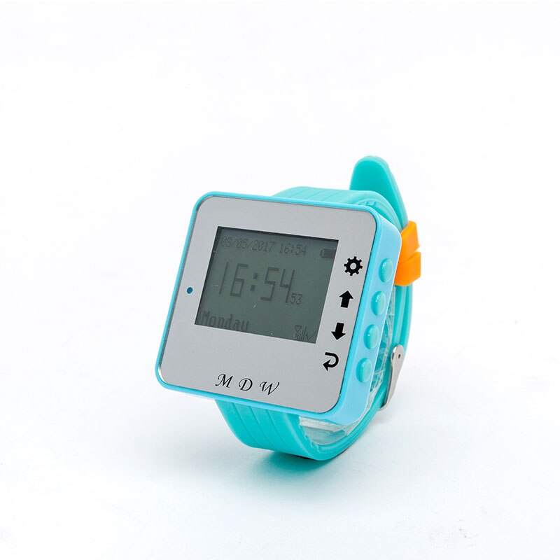 Mindewin Wireless Wrist Watch Pager Waiter Calling System Relogio Inteligente Restaurant Wireless Service Calling System: blue
