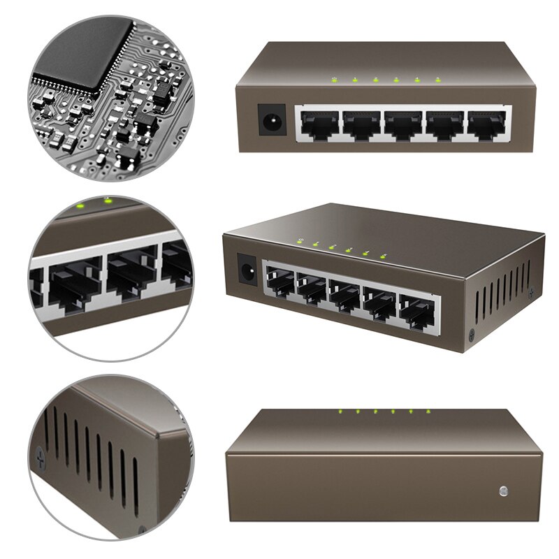 5-Hafen-schalten Gigabit 10/100/100 0 Mbps 5-Hafen Gigabit Ethernet schalten Heimat Sekretariat SD998