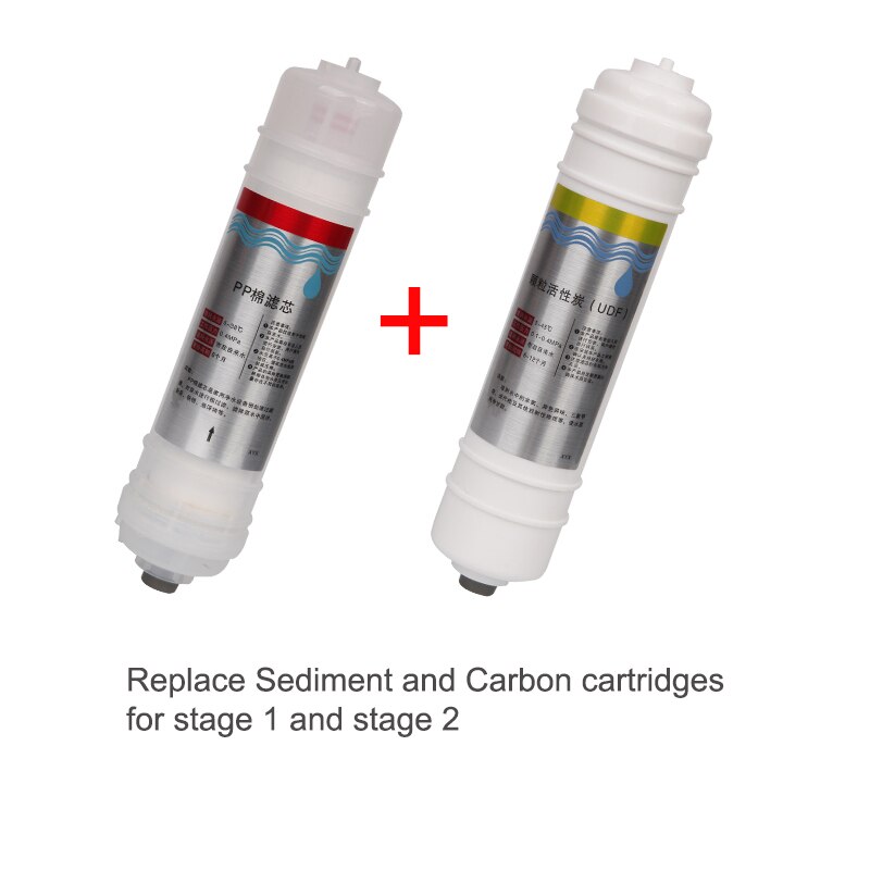 Ro buddie system 3- trin tre trin omvendt osmose rent vand maskine til akvarium marine koralrev fisketank som akvatisk liv: Trin 1 2 patroner / 400g