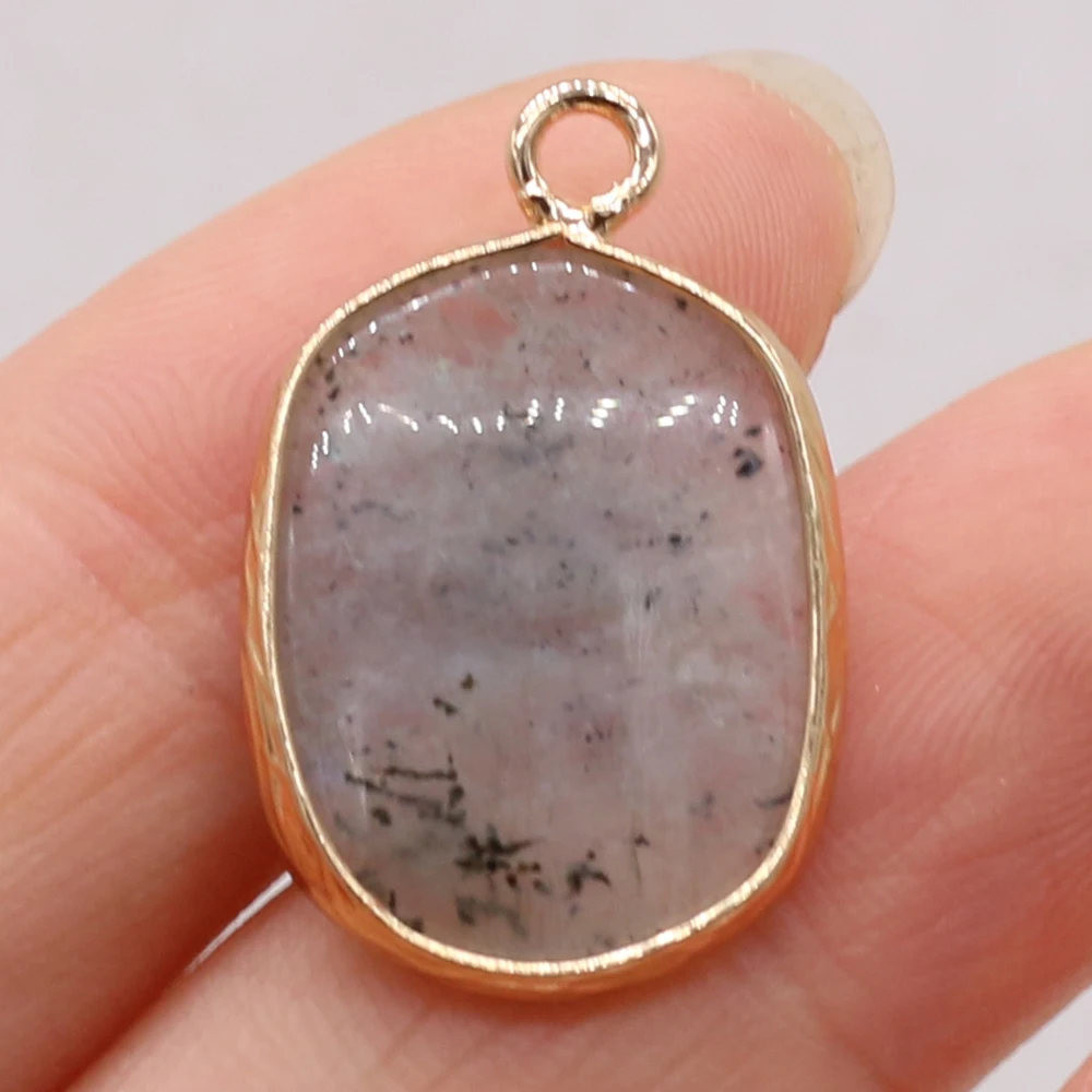 Natuurlijke halfedelstenen zwarte onyx ovale boetiek hanger maken DIY mode charme ketting sieraden cadeau: Licht Geel Kleur