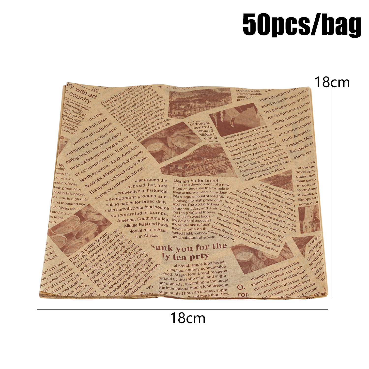 Oliebestendig papier Brood Burger Voedsel inpakpapier Vetvrij voedselmandvoering Krantvoering Bakverpakking Deli Papiervel: Option14 / Chocolade
