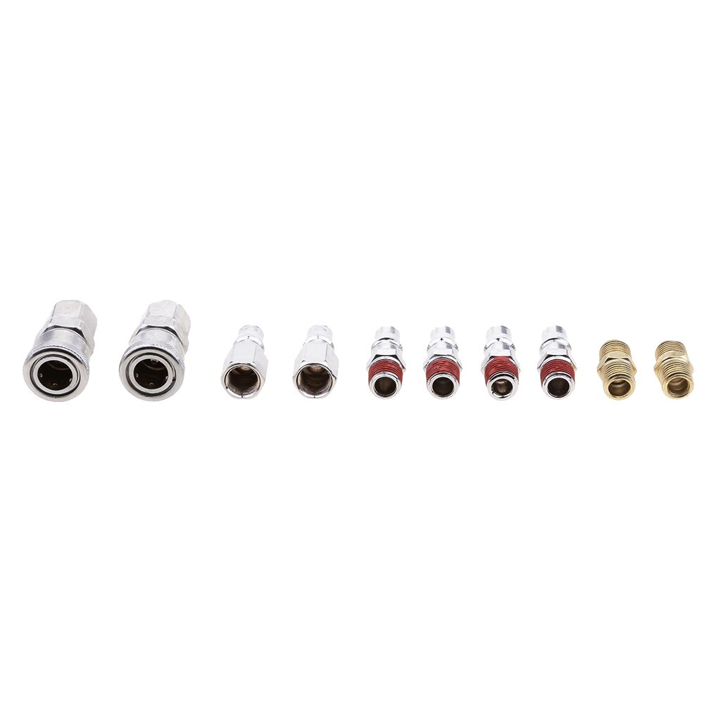 10 Pieces Air Compressor Line Hose Fittings Quick Release Connector 1/4' metal rust proof and corrosion protection