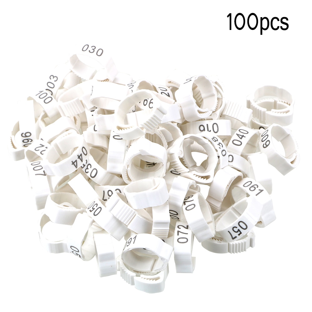 HILIFE For Chicken Duck Pigeon Color Randomly Foot Ring Buckle Ring Leg Digital Label Adjustable 100Pcs/set