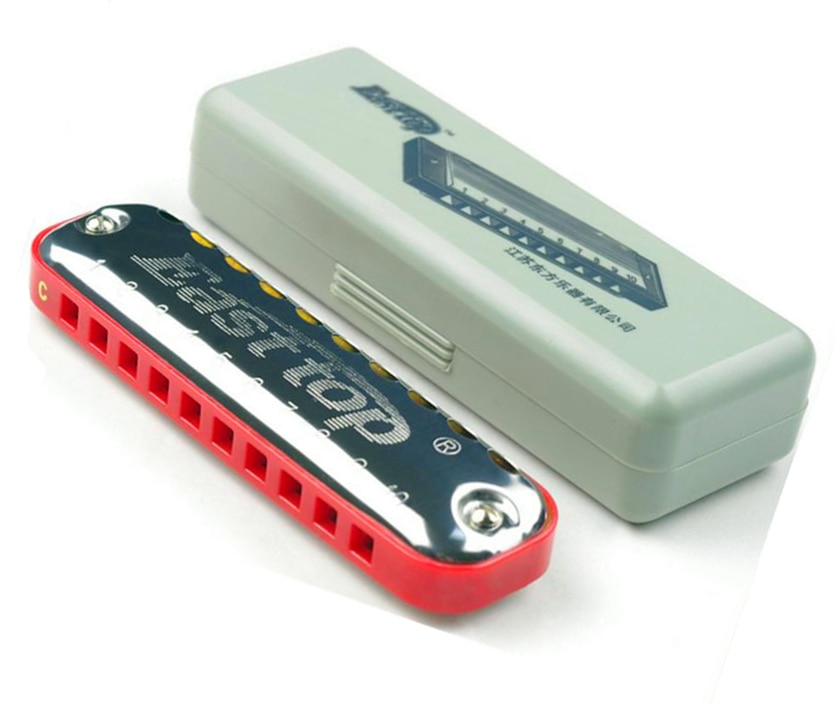 T10-1 easttop Harmonica gaita 10 Hole Bules C Key Harmonica Diatonic mouth organ instrument Round shape for Children