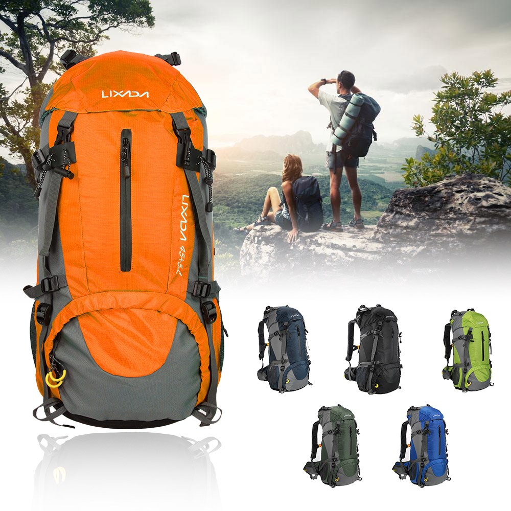 Lixada-mochila impermeable para deportes al aire libre, 50L, senderismo, Camping, viaje, montañismo, escalada