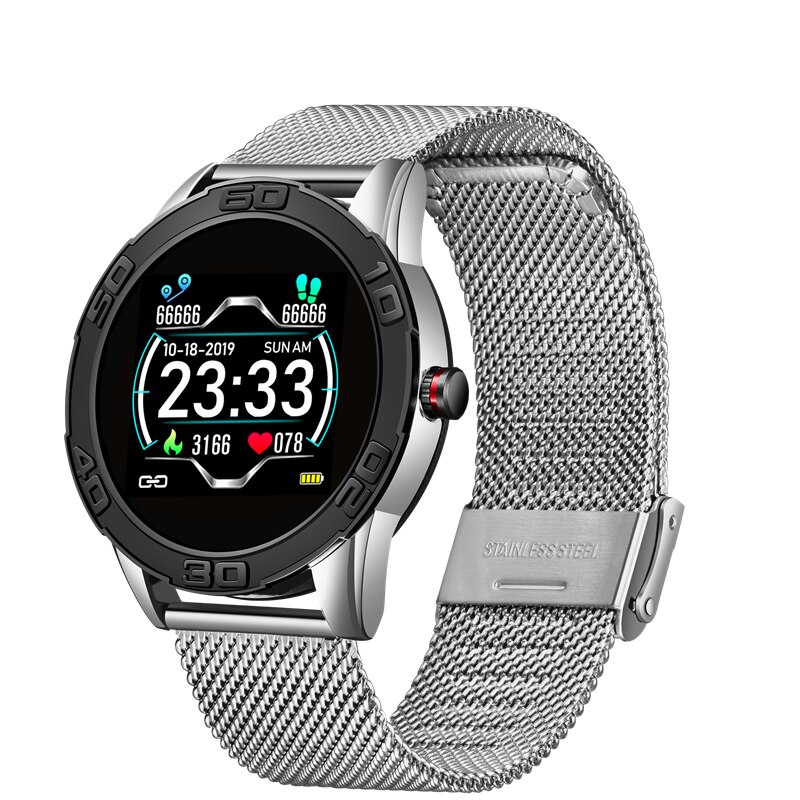 LUIK Slimme Horloge Mannen Stappenteller Hartslag Bloeddrukmeter Waterdichte Stalen Riem Smartwatch Sport Multifunctionele Modus